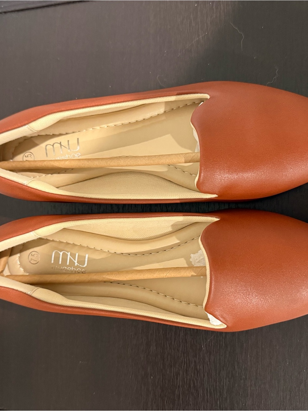 MUJ Women’s Tan Slip-On Ballet Flats